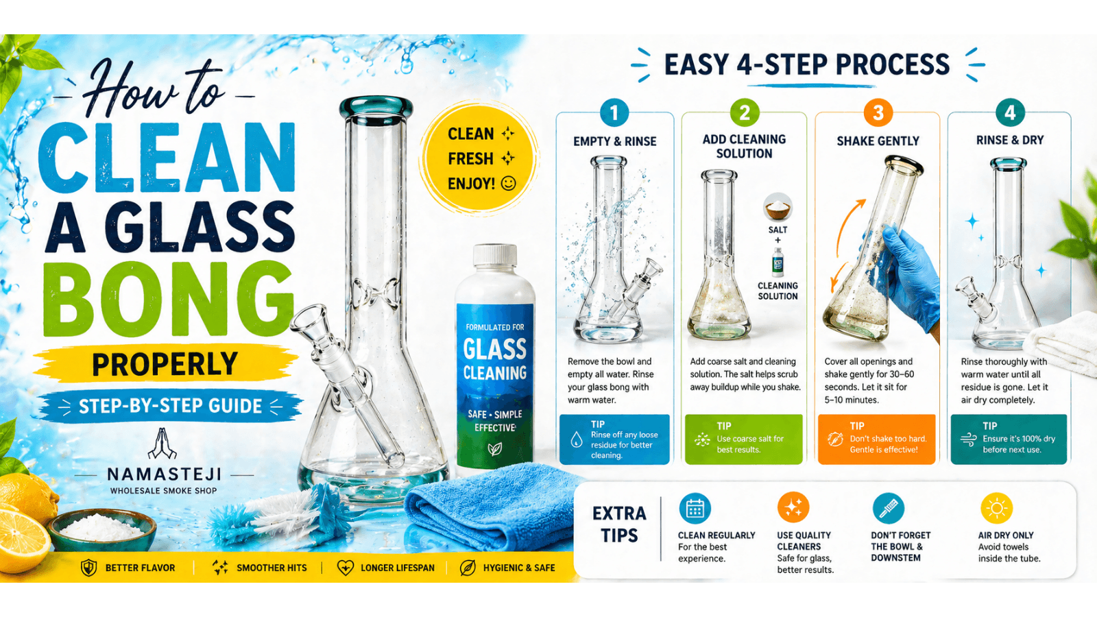 How to Clean a Glass Bong Properly: Step-by-Step Guide | Namasteji