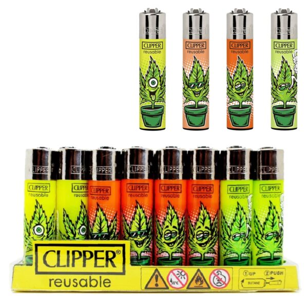 Clipper Lighters Regular Renzo Leaves Refillable Lighters namasteji.co.uk
