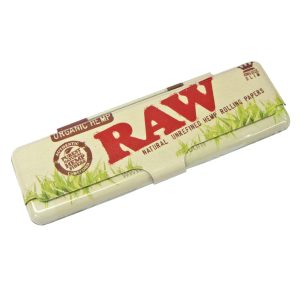 RAW KingSize Organic Rolling Paper Metal Tin @ namasteji.co.uk